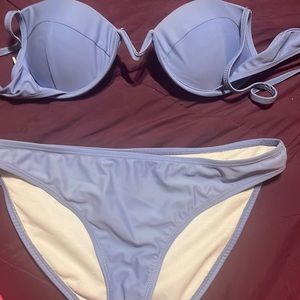 Blue bathing suit worn once ( it’s clean washed it  twice )